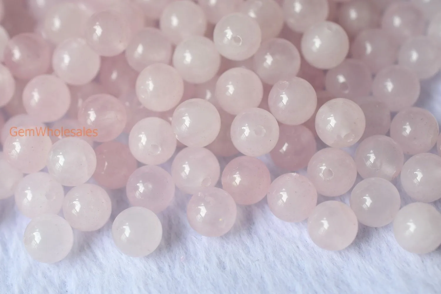 10PCS 10mm Natural Rose quartz half hole drilled round single crystal beads