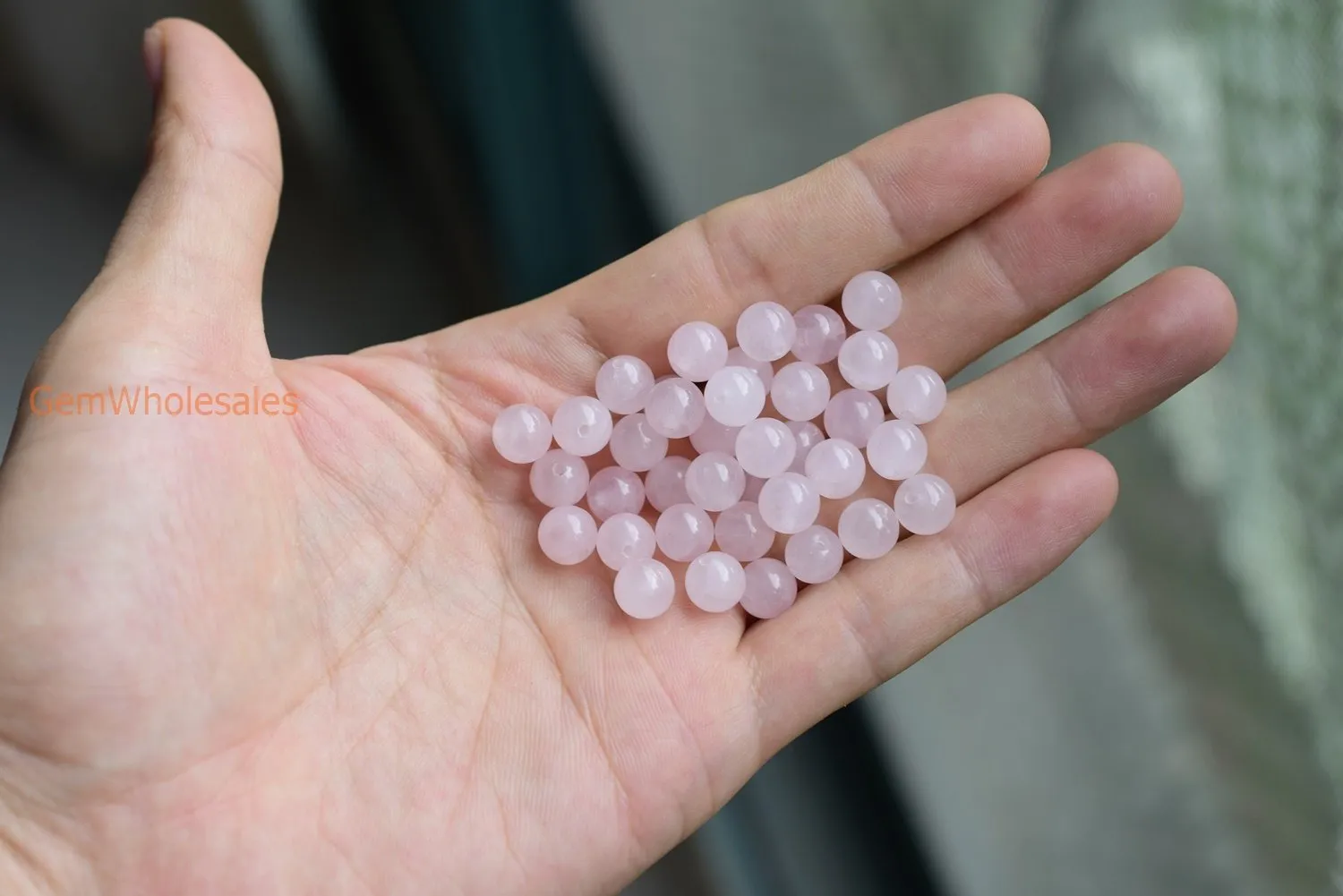 10PCS 10mm Natural Rose quartz half hole drilled round single crystal beads