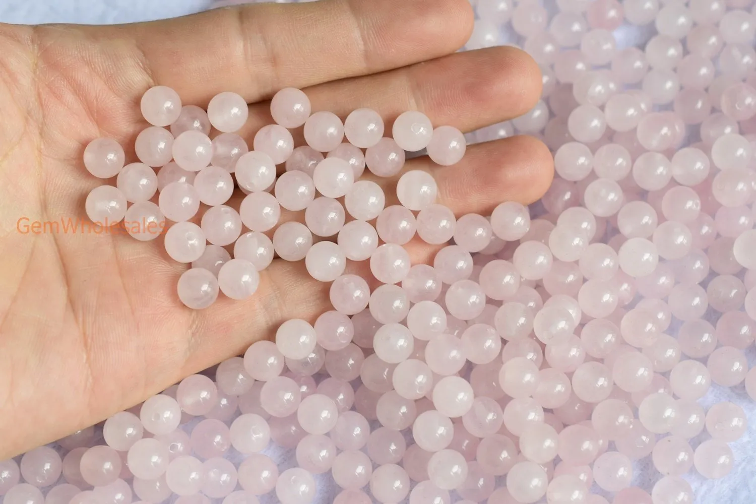10PCS 10mm Natural Rose quartz half hole drilled round single crystal beads