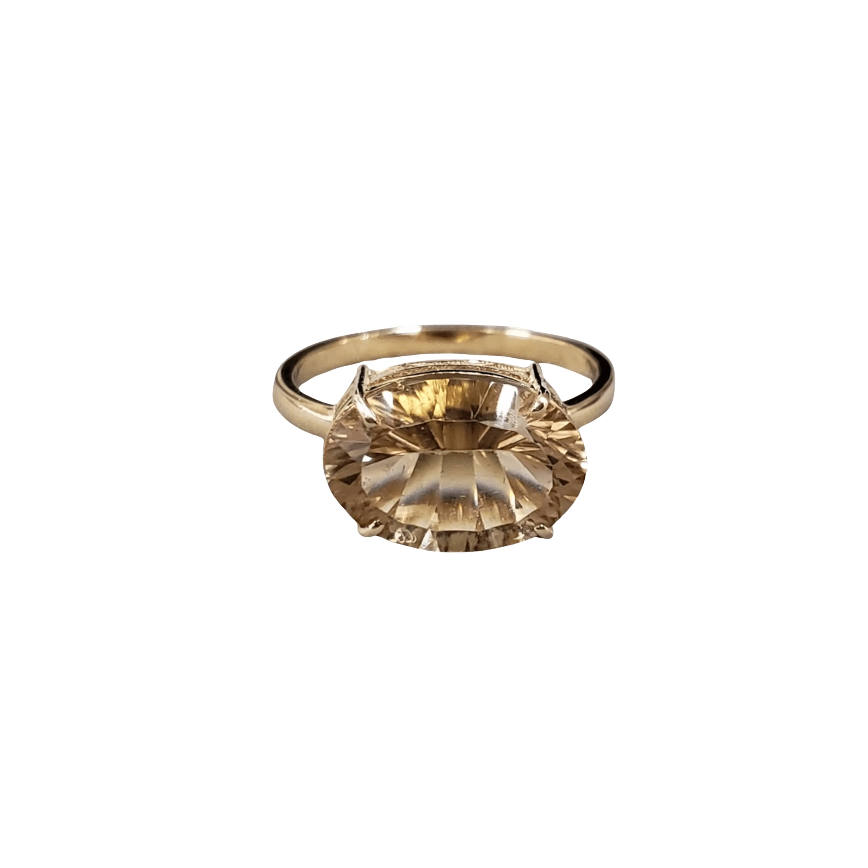 14k Gold Champagne Quartz 14k Gold Ring