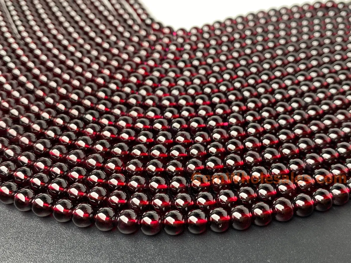 15.5" 6mm AAA Natural Wine Red garnet round gemstone beads Q1
