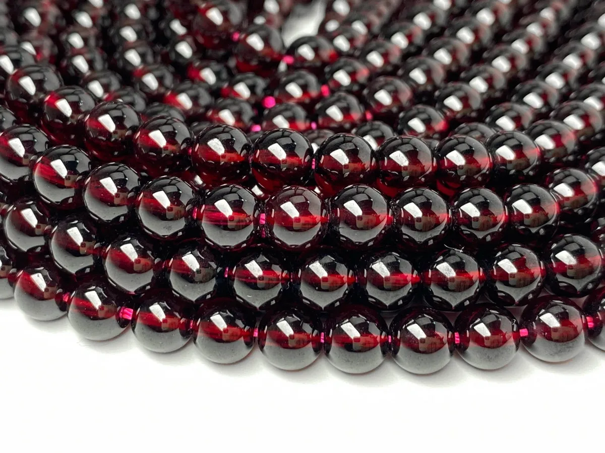 15.5" 6mm AAA Natural Wine Red garnet round gemstone beads Q1