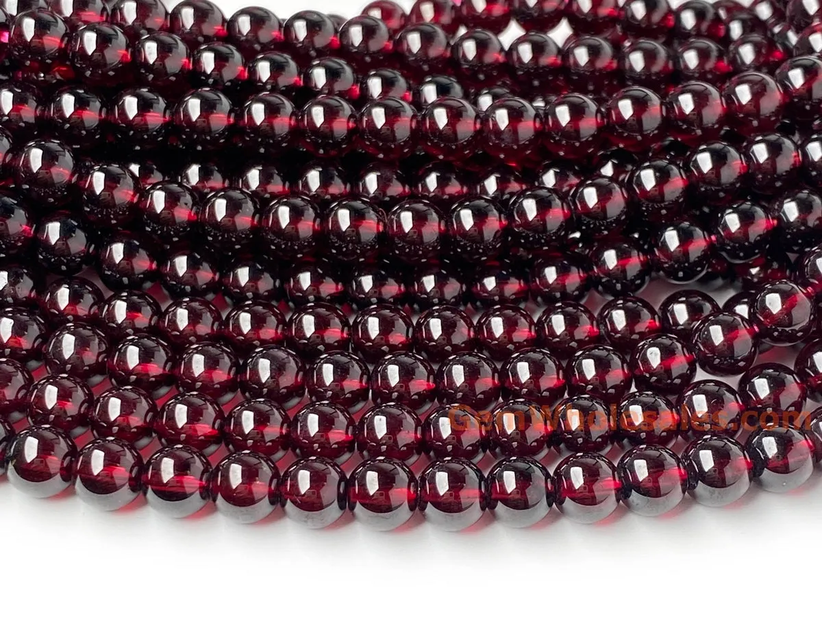 15.5" 6mm AAA Natural Wine Red garnet round gemstone beads Q1
