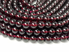 15.5" 6mm AAA Natural Wine Red garnet round gemstone beads Q1