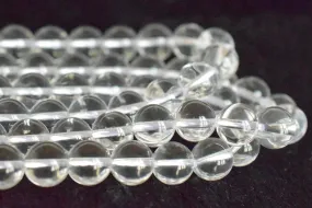15.5" 6mm Natural rock crystal round beads, clear Quartz semi-precious stone