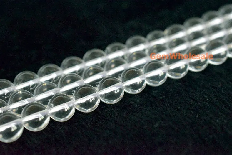 15.5" 6mm Natural rock crystal round beads, clear Quartz semi-precious stone