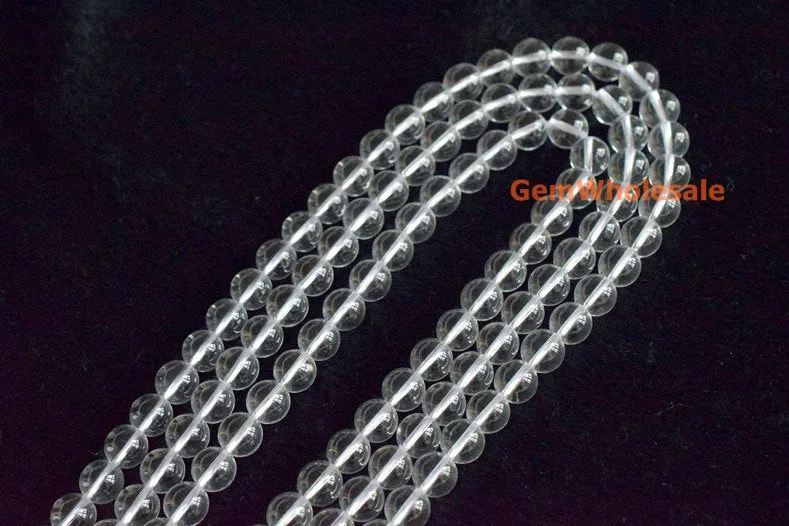 15.5" 6mm Natural rock crystal round beads, clear Quartz semi-precious stone