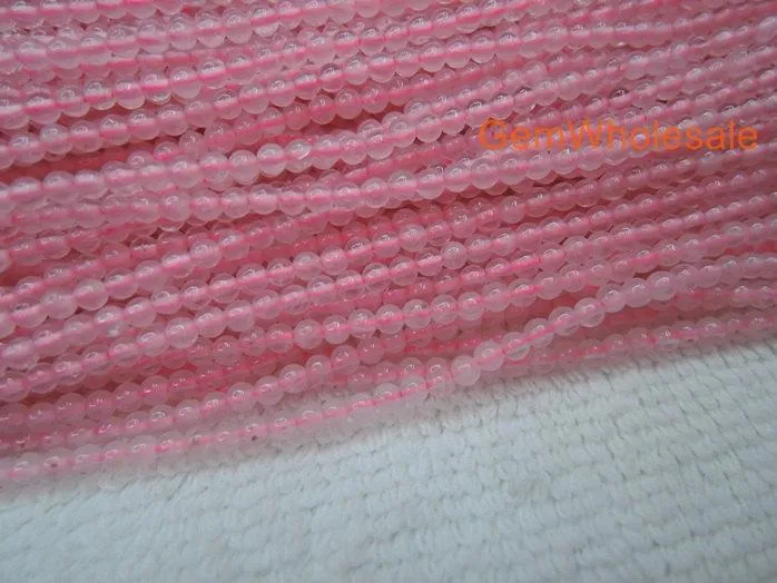 15.5" Natural Rose quartz 2mm round beads,tiny gemstone