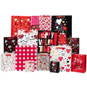 18Pcs Heart Art Paper Gift Bags