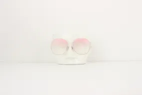 1970s European Pink Lens Half-Frame Sunglasses