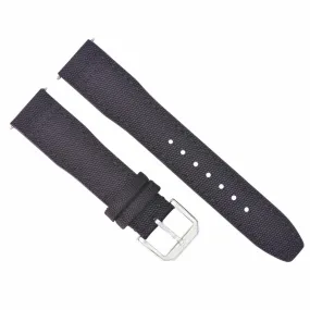 20MM CANVAS LEATHER WATCH BAND STRAP FOR IWC PILOT TOP GUN PORTUGUESE BLACK