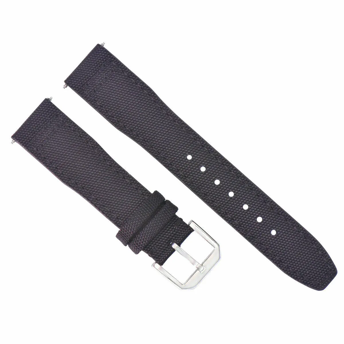 20MM CANVAS LEATHER WATCH BAND STRAP FOR IWC PILOT TOP GUN PORTUGUESE BLACK