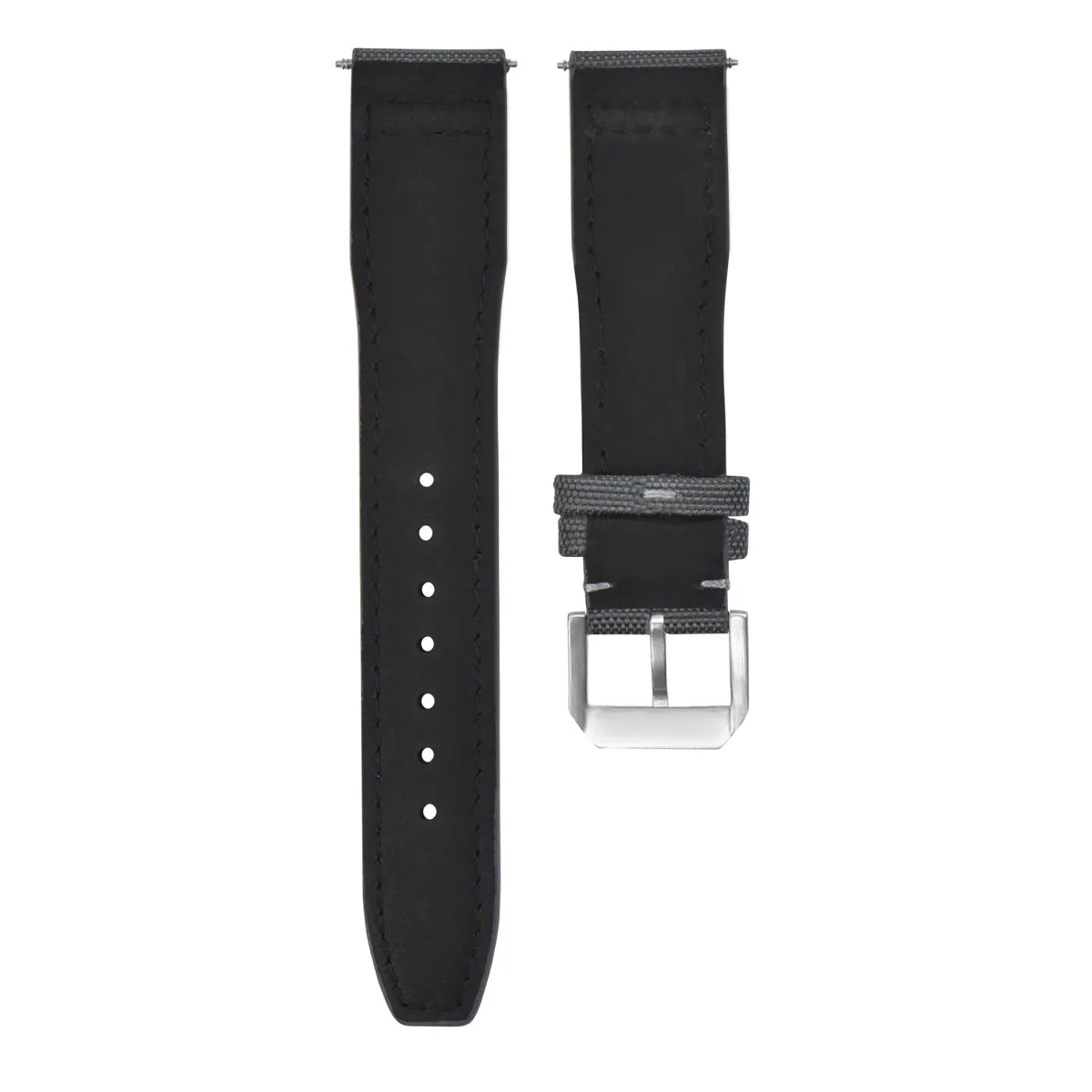 21MM CANVAS LEATHER WATCH BAND STRAP FOR IWC PILOT TOP GUN PORTUGUESE GREY