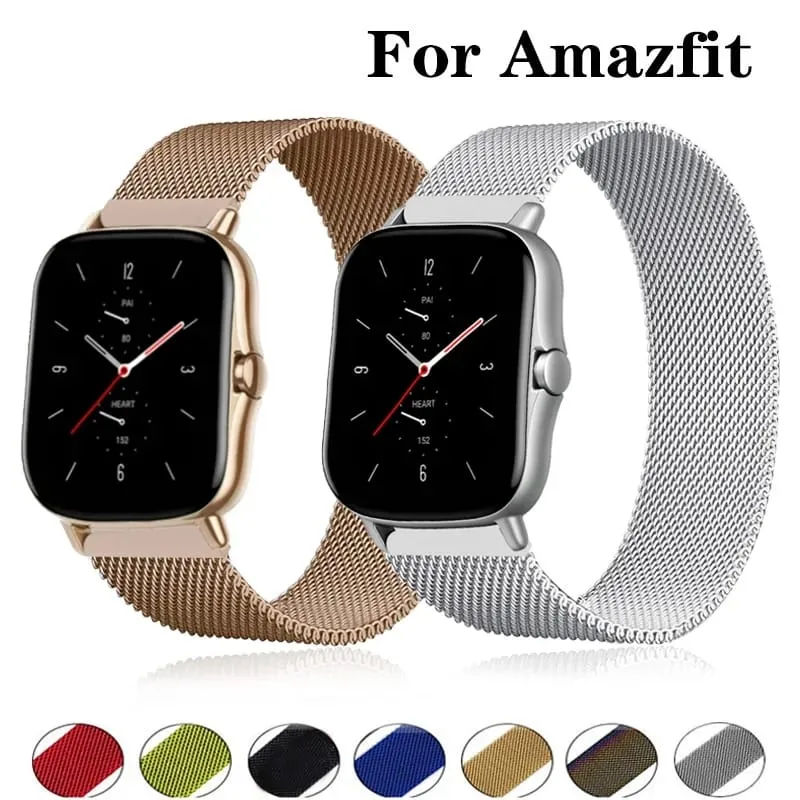 22mm MAGNETIC CHAIN STRAPS FOR AMAZFIT WATCH GTR 3 PRO, GTR 2, GTR 4, GTR 3 PRO, GTR 2 LITE, GTR, PACE