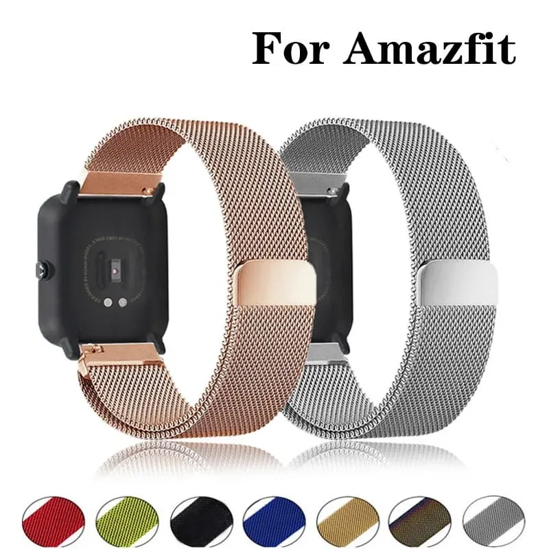 22mm MAGNETIC CHAIN STRAPS FOR AMAZFIT WATCH GTR 3 PRO, GTR 2, GTR 4, GTR 3 PRO, GTR 2 LITE, GTR, PACE