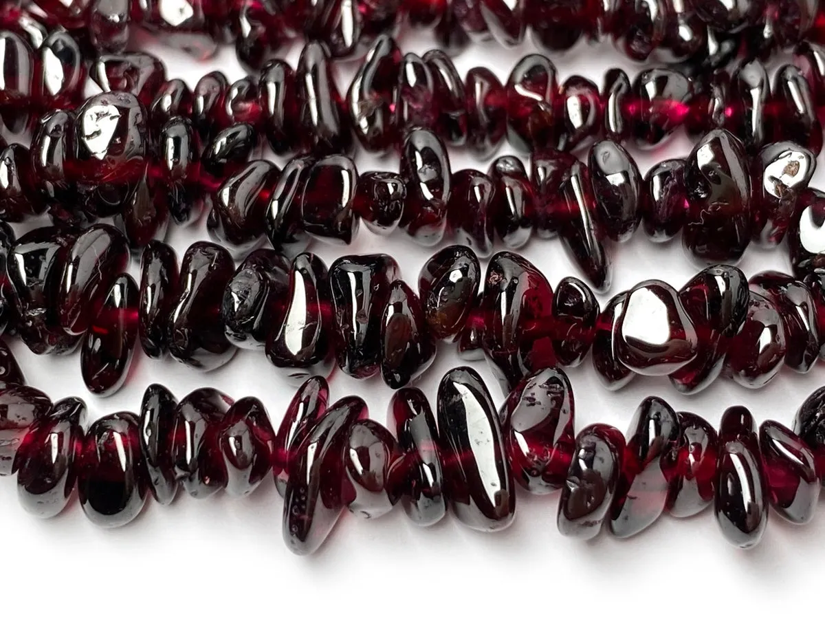 32" AA 5x10mm Natural red Garnet stone chips beads, nice polish