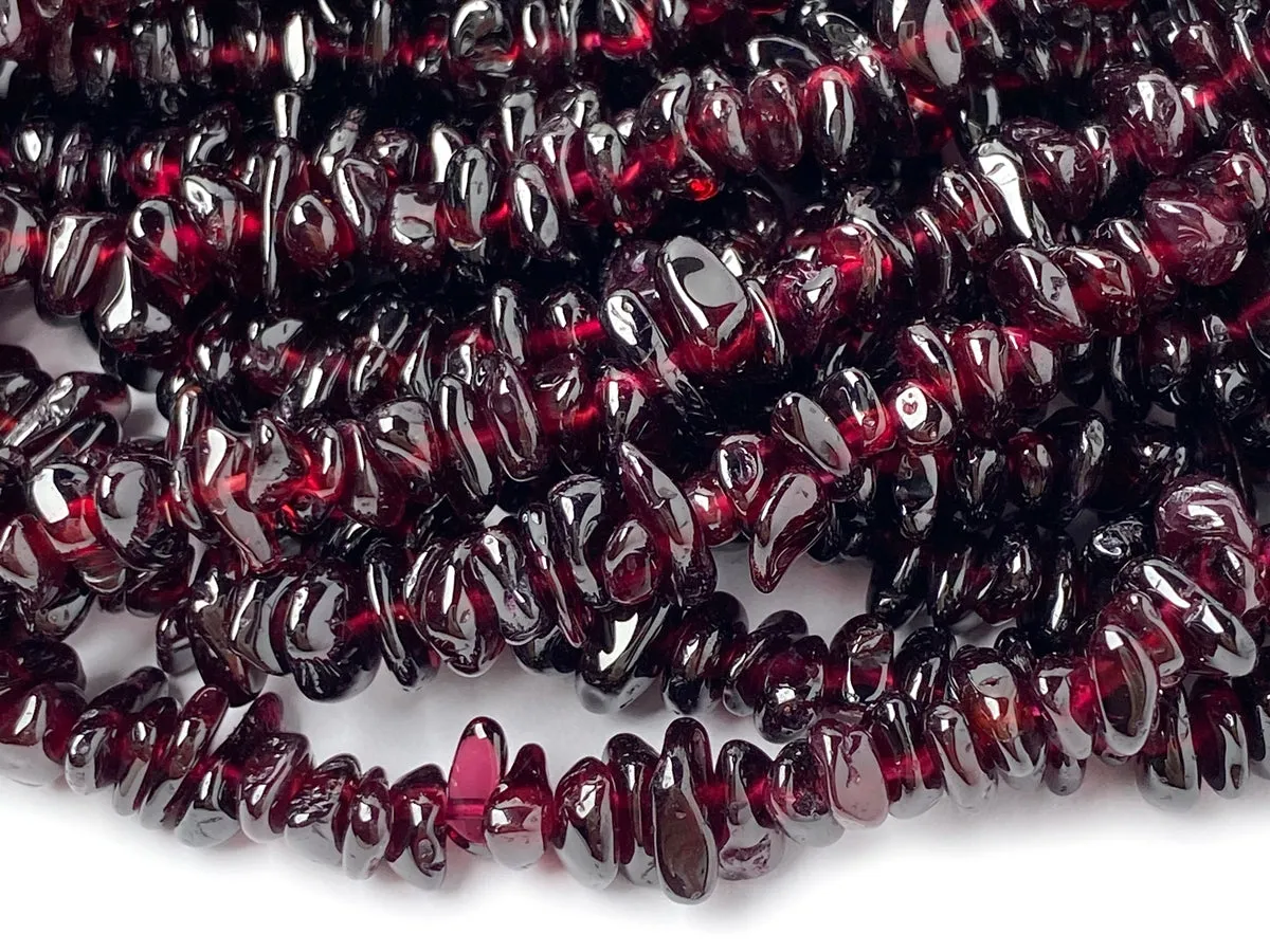 32" AA 5x10mm Natural red Garnet stone chips beads, nice polish
