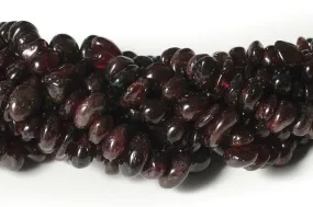32" Garnet 5x10mm chips , Red garnet small chips gemstone
