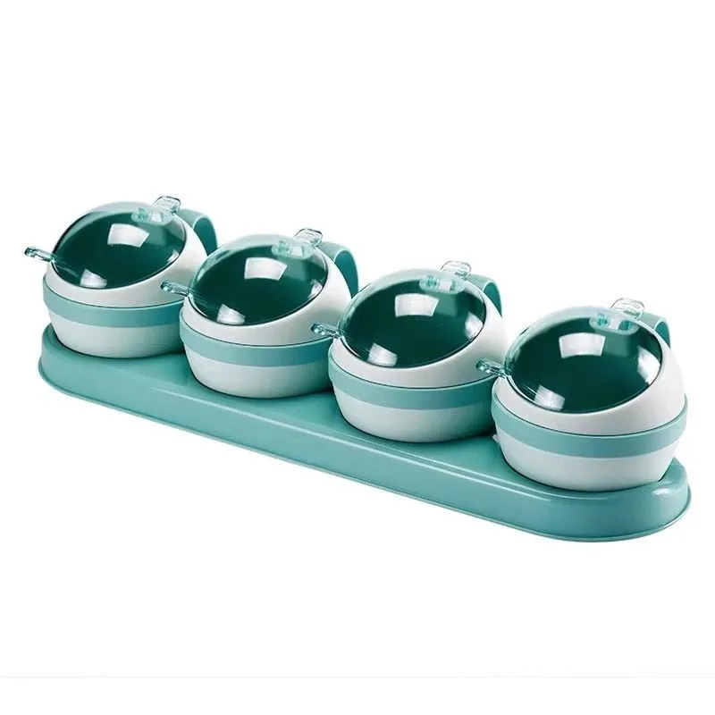 3/4pcs set Nordic Seasoning Box Set Kitchen Salt Sugar Storage Boxes Holder Plastic Spice Jar Condiment Cruet Home Kitchen Tools