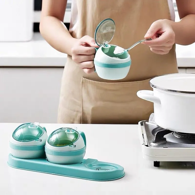 3/4pcs set Nordic Seasoning Box Set Kitchen Salt Sugar Storage Boxes Holder Plastic Spice Jar Condiment Cruet Home Kitchen Tools
