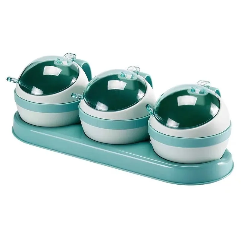 3/4pcs set Nordic Seasoning Box Set Kitchen Salt Sugar Storage Boxes Holder Plastic Spice Jar Condiment Cruet Home Kitchen Tools