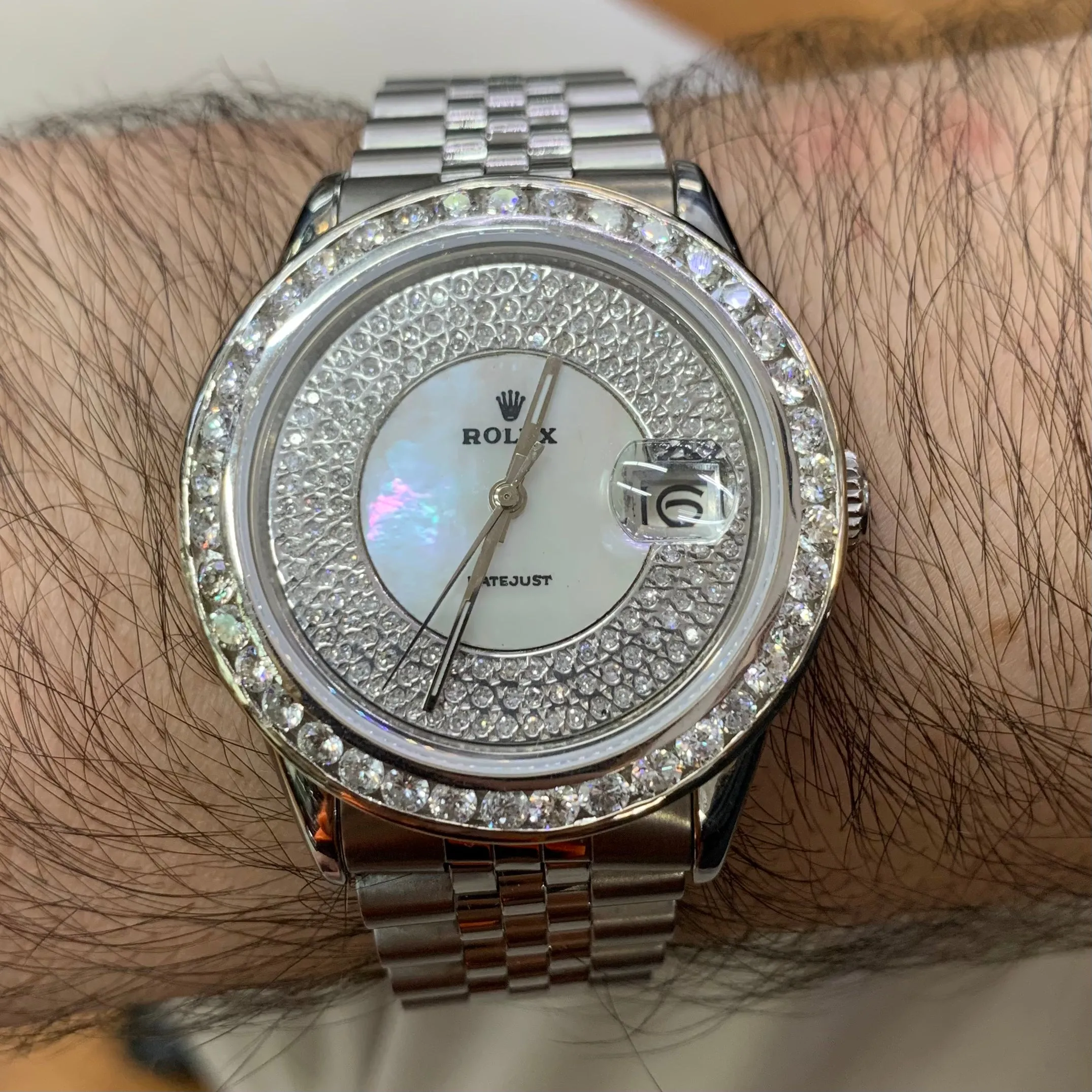 3.50ct Diamond 36mm Rolex Watch with Stainless Steel Jubilee Bracelet