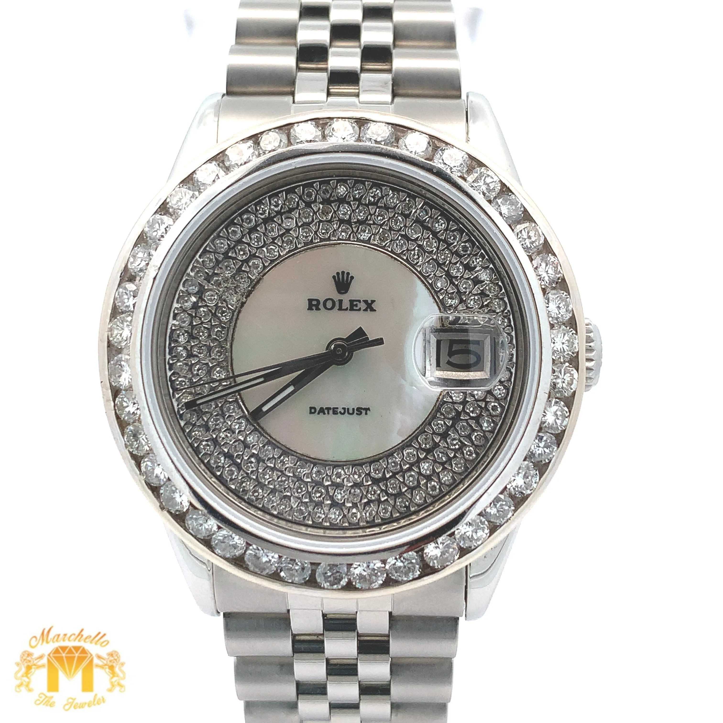 3.50ct Diamond 36mm Rolex Watch with Stainless Steel Jubilee Bracelet