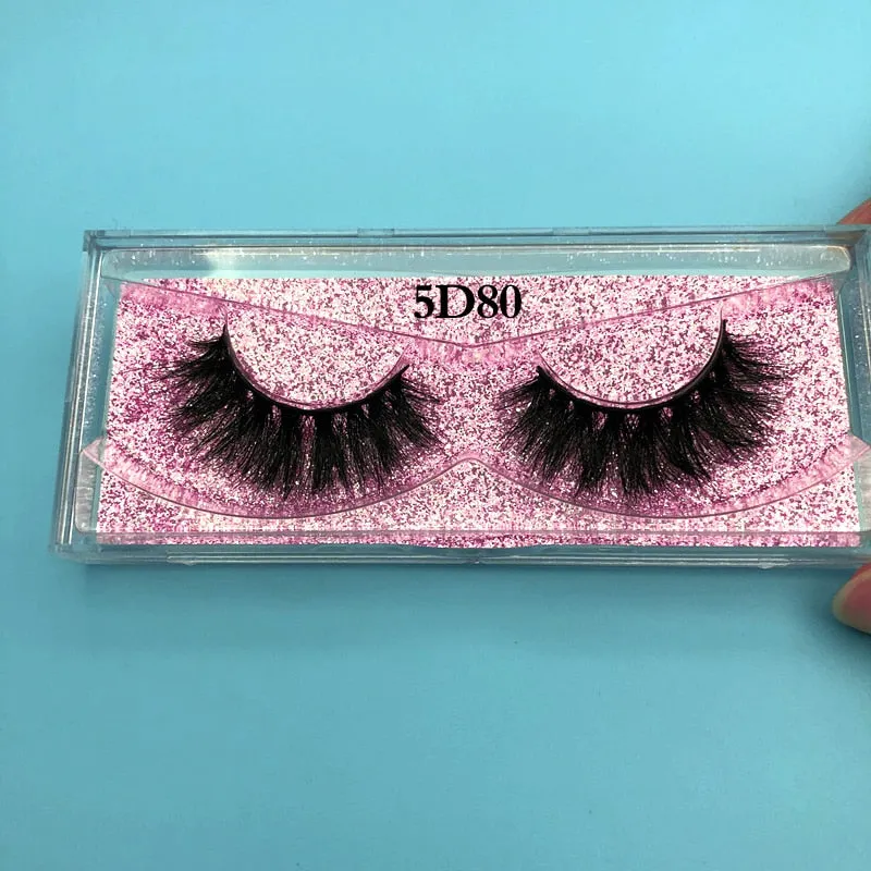3pcs/Lot 100% Real Siberian 5D Mink Fur Strip False Eyelash Long Individual Eyelashes Makeup Mink Lashes Extension