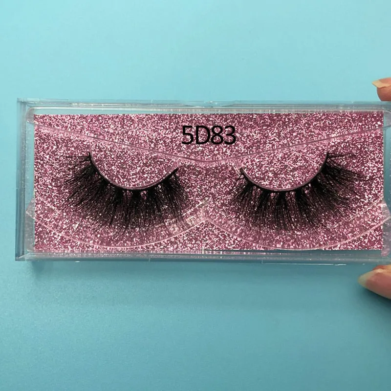 3pcs/Lot 100% Real Siberian 5D Mink Fur Strip False Eyelash Long Individual Eyelashes Makeup Mink Lashes Extension