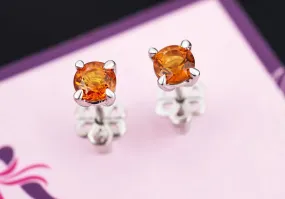 5mm Citrine Earrings in Sterling Silver