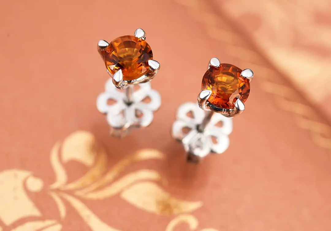5mm Citrine Earrings in Sterling Silver