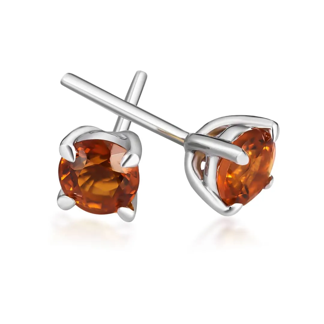 5mm Citrine Earrings in Sterling Silver