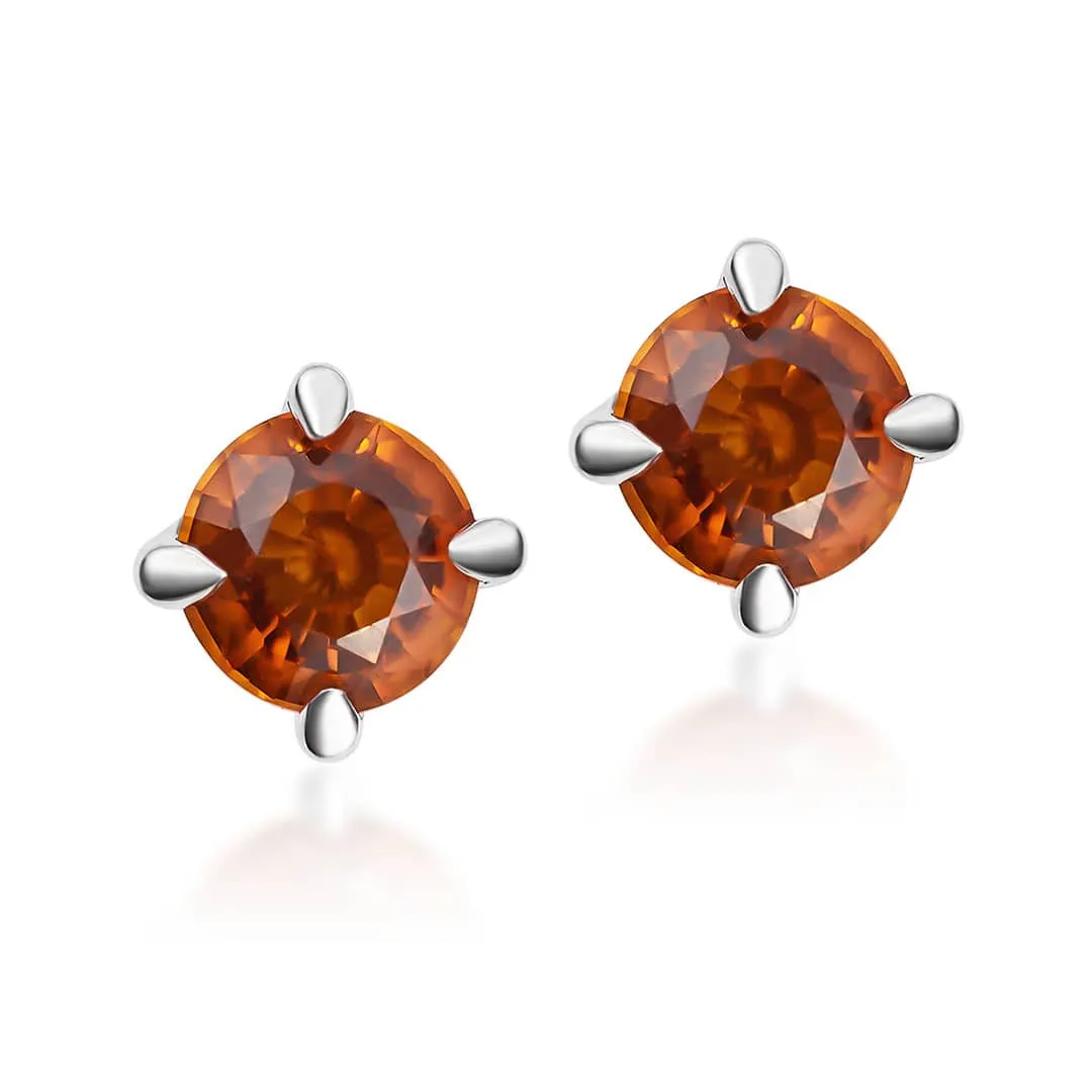 5mm Citrine Earrings in Sterling Silver