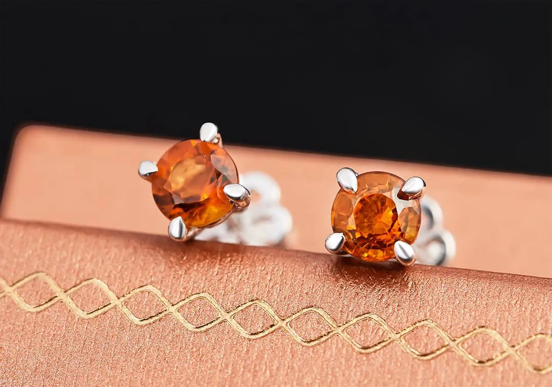 5mm Citrine Earrings in Sterling Silver