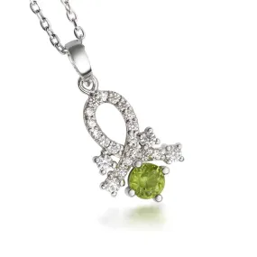 5mm Peridot Pendant Necklace in Sterling Silver