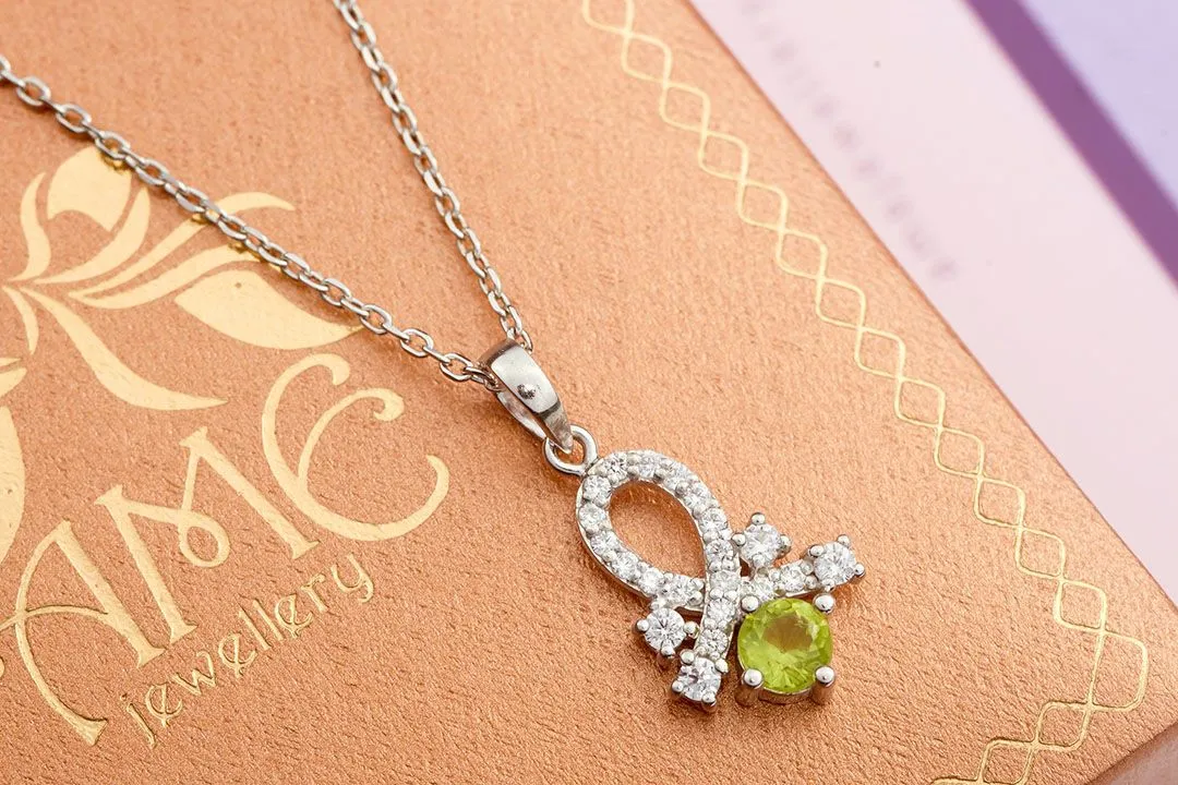 5mm Peridot Pendant Necklace in Sterling Silver
