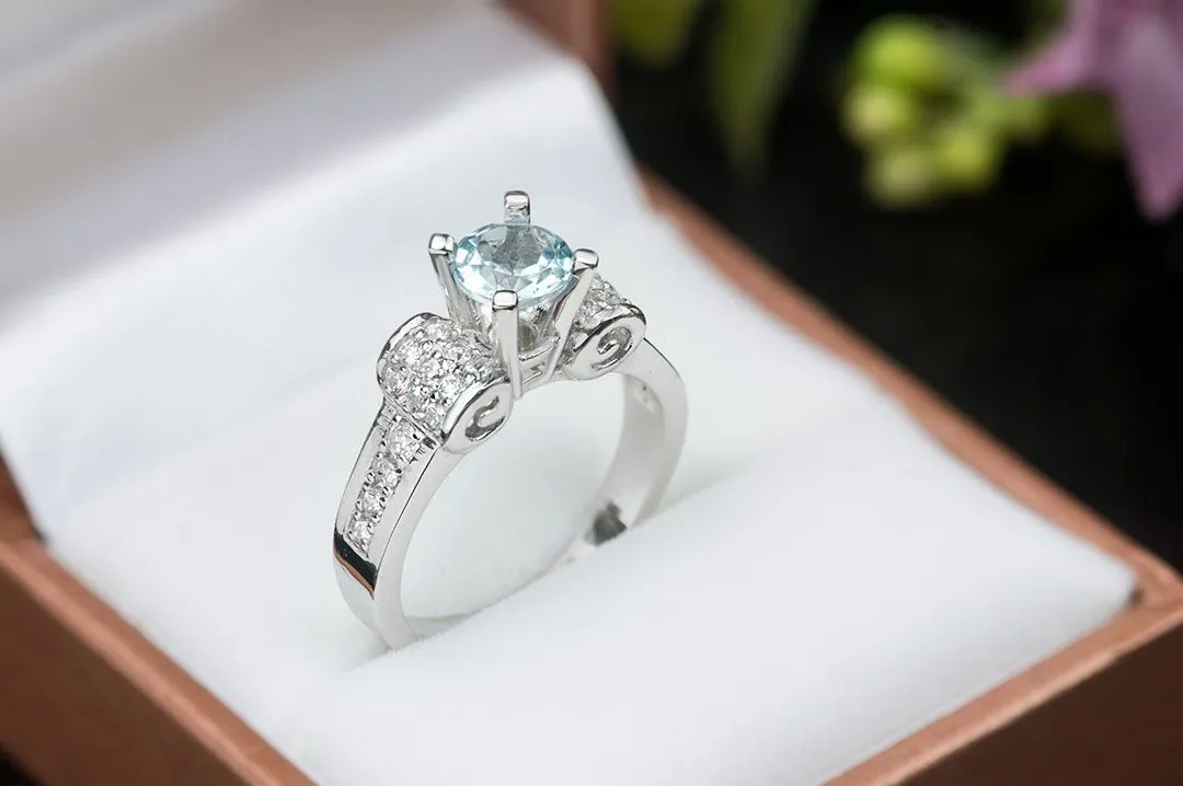 6mm Swiss Blue Topaz Ring in Sterling Silver