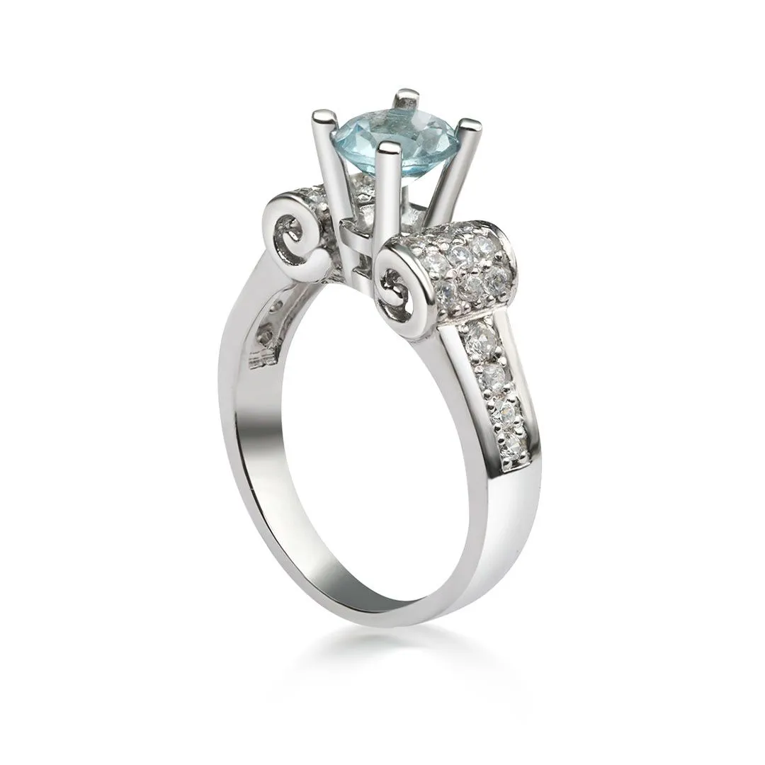 6mm Swiss Blue Topaz Ring in Sterling Silver