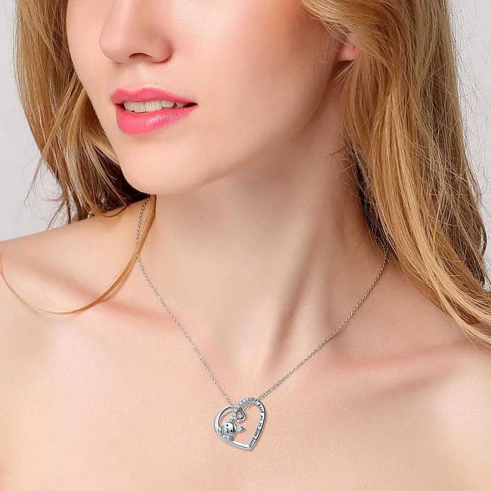 925 Sterling Silver Cute Pig Pendant Necklace Earrings Ring Bracelet for Women Girls Jewelry Birthday Christmas Gift 1_Keep me in your heart Pig Necklace