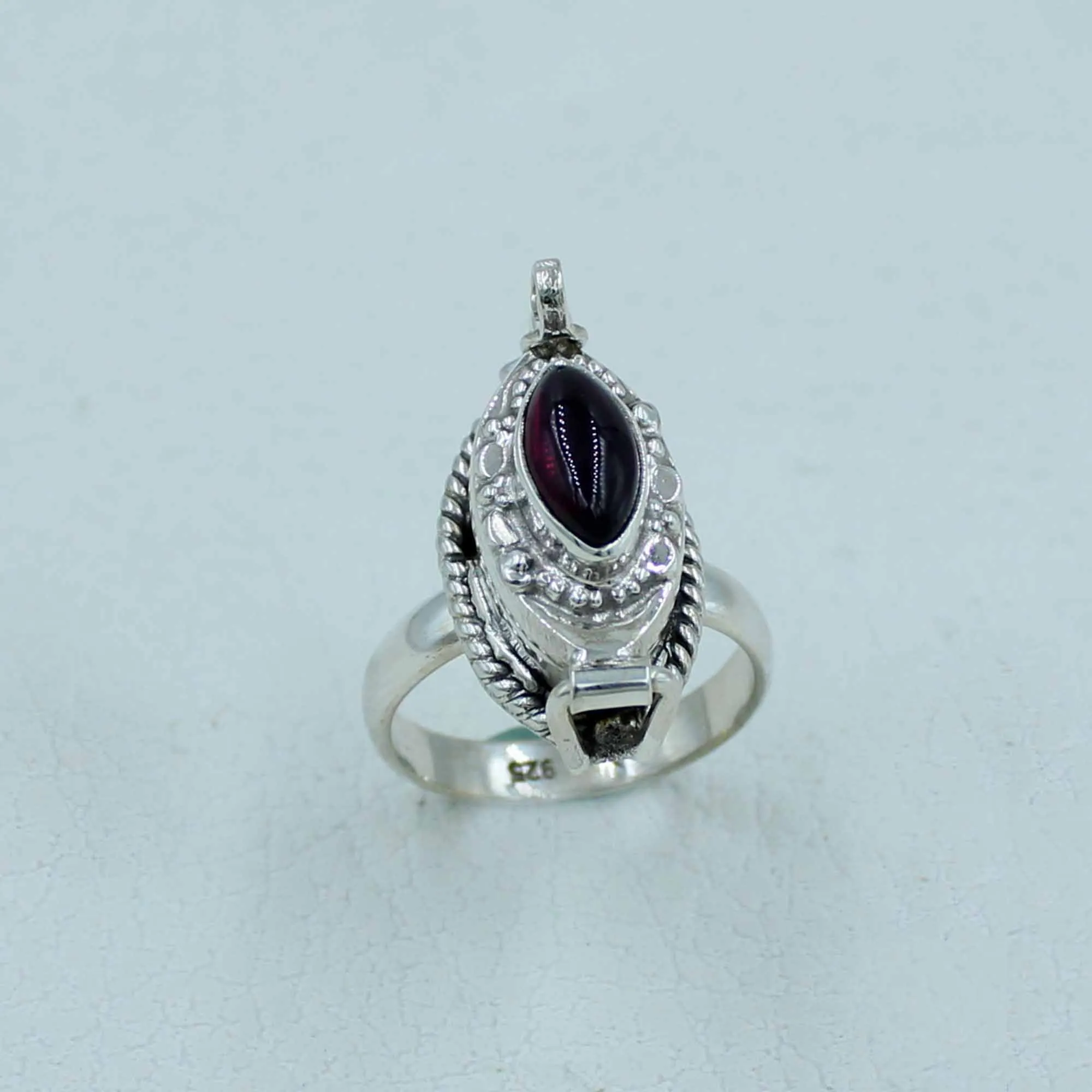 925 Sterling Silver Garnet Ring