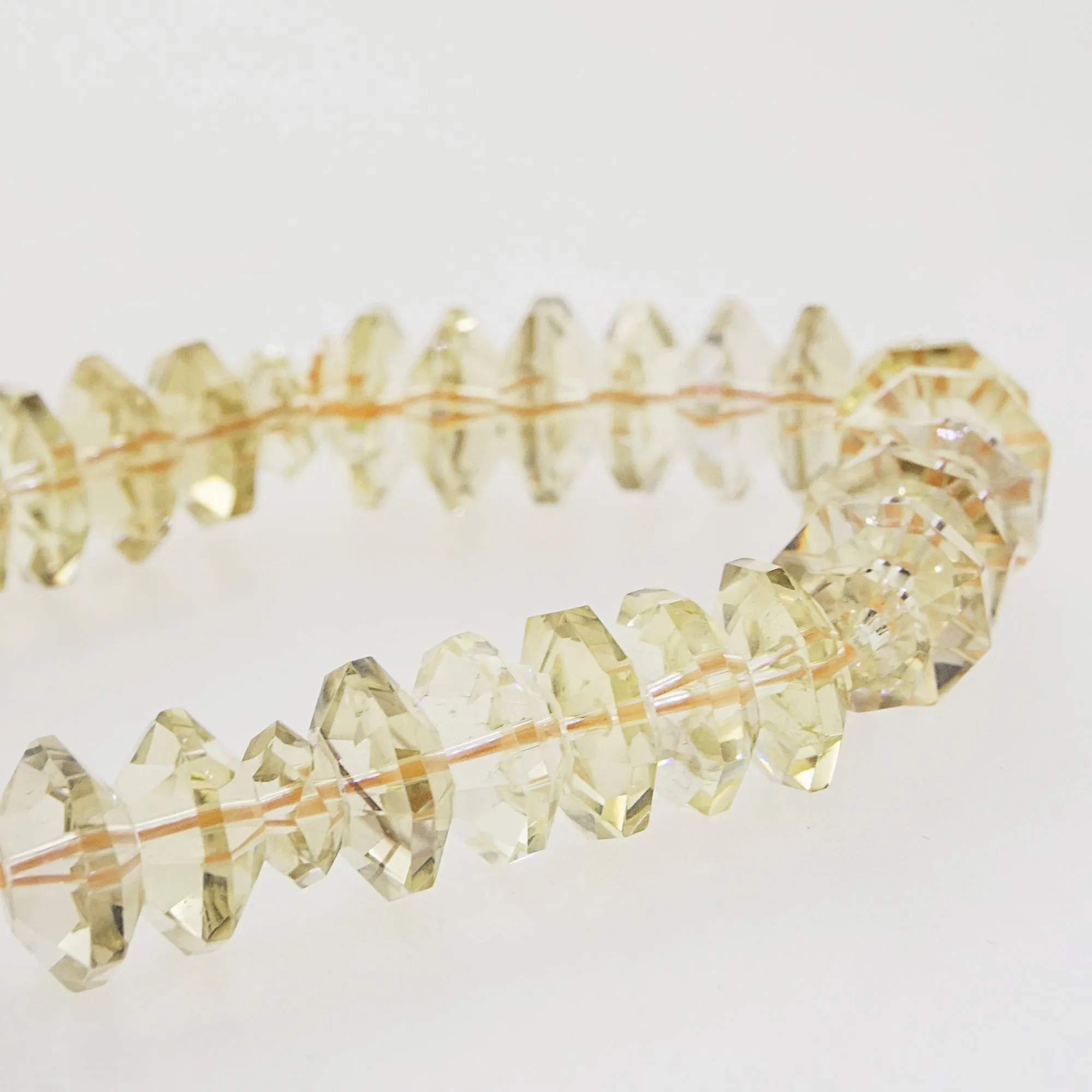A-Grade Lemon Quartz Faceted Rondelle (M)