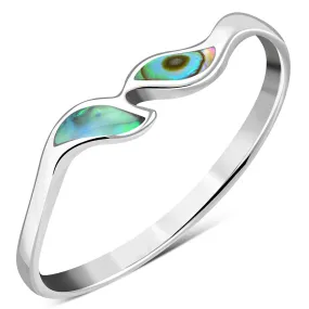 Abalone Sea Shell Silver Ring