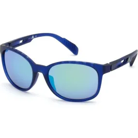 Adidas Unisex Sunglasses - Matte Blue Frame Smoke Mirrored Lens | ADIDAS SP0011 91C
