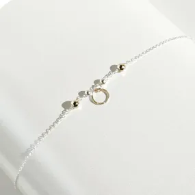 Adjustable 14 Karat Gold and Sterling Silver Dainty Charm Bracelet II