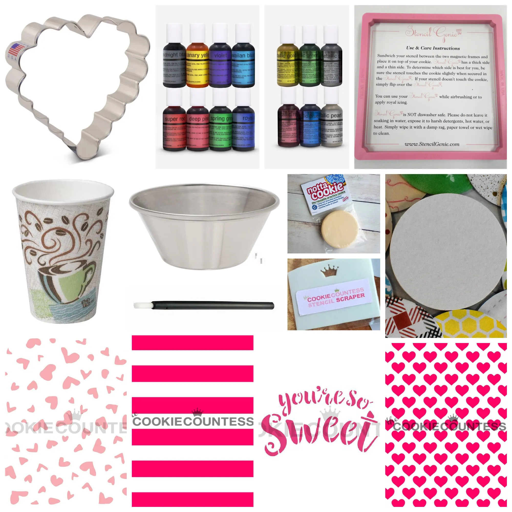 Airbrushing 101 Valentine Cookie Decorating Kit for online class