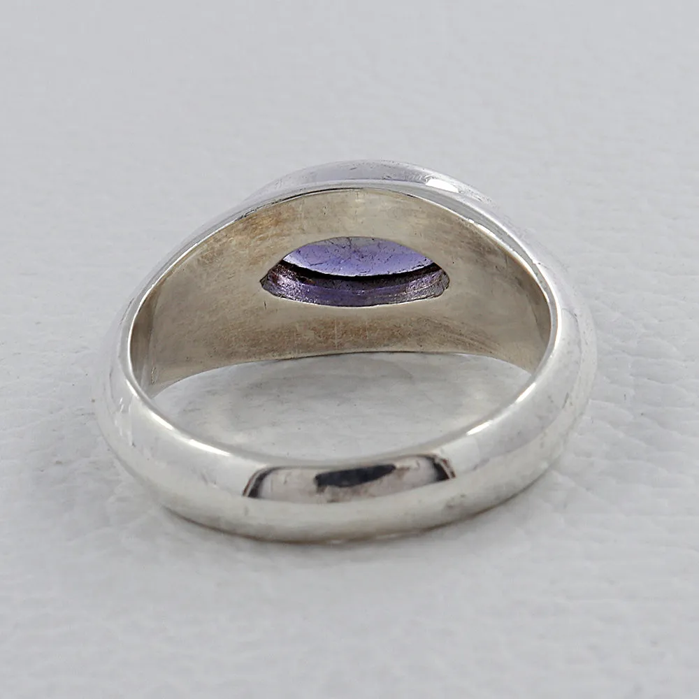 Amethyst Marquise cut Silver Ring