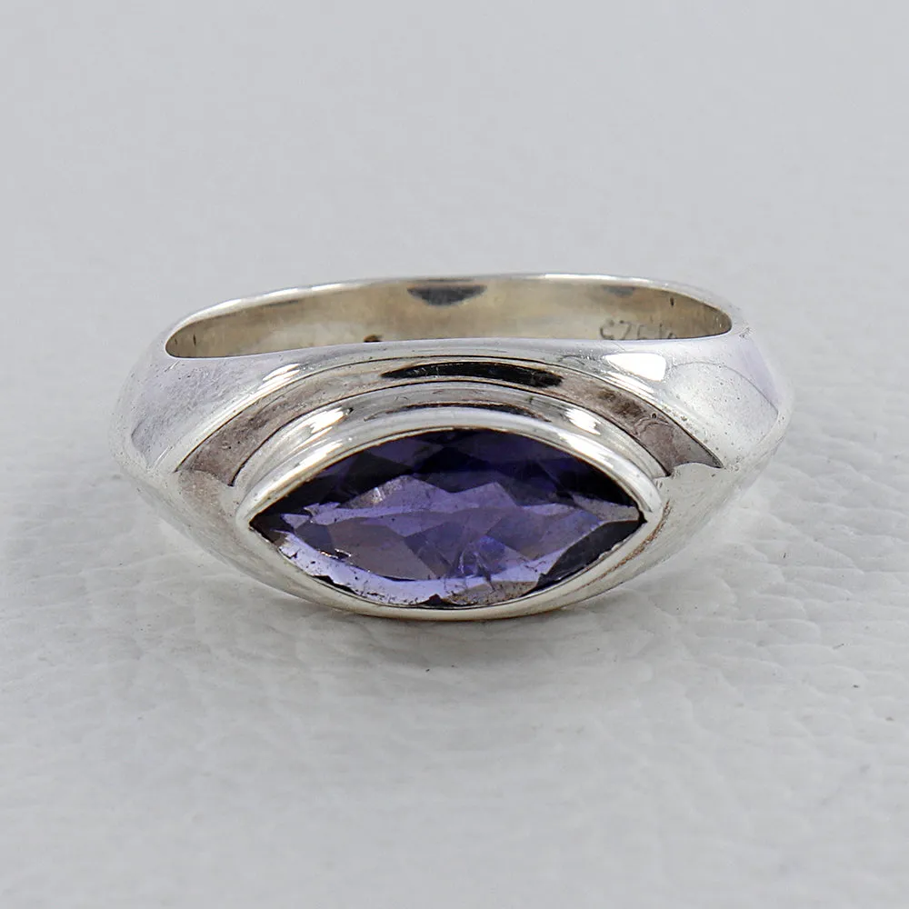 Amethyst Marquise cut Silver Ring
