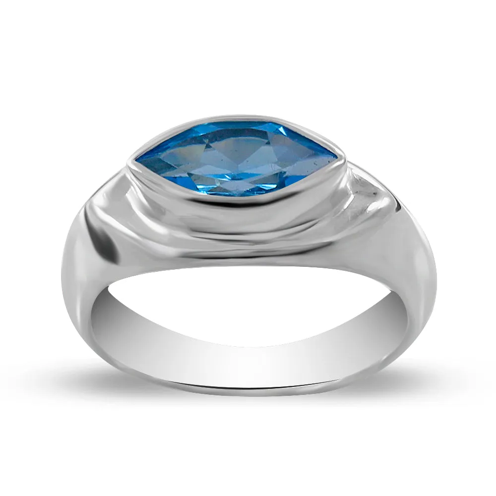 Amethyst Marquise cut Silver Ring