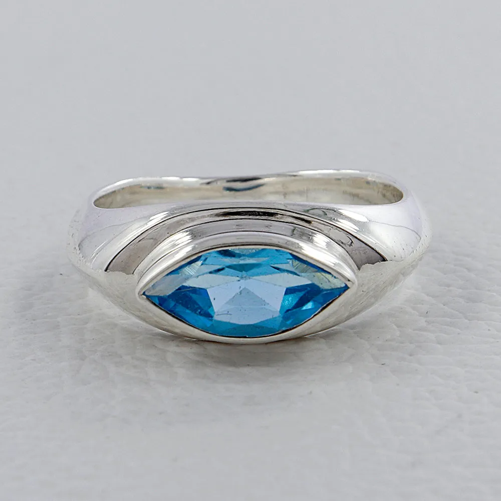 Amethyst Marquise cut Silver Ring