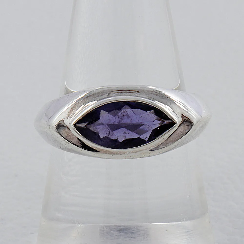 Amethyst Marquise cut Silver Ring